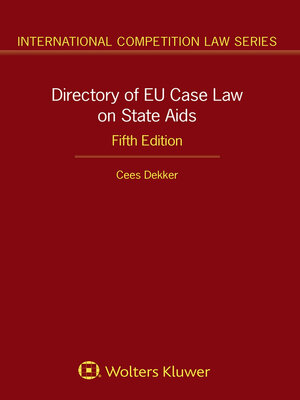 cover image of Directory of EU Case Law on State Aids